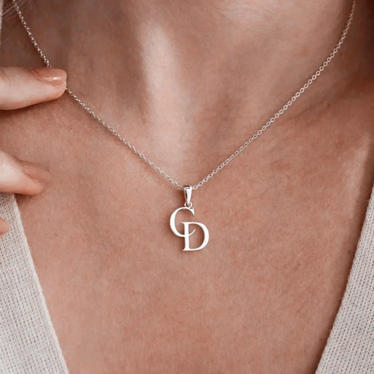 Jenine Elegant Custom Initials Necklace, Personalize Jewelry
