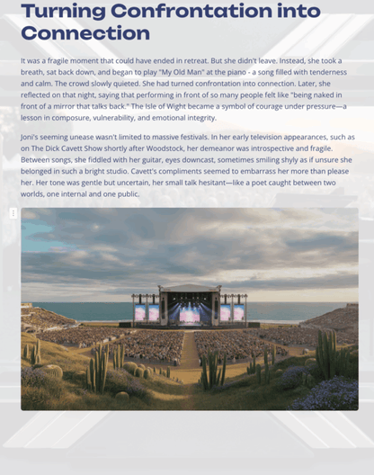 Sing with Courage! A book inspired by the works of Canadian Joni Mitchell