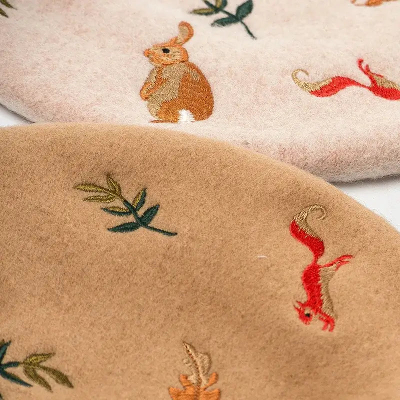 Autumn Forest 100% Wool Beret