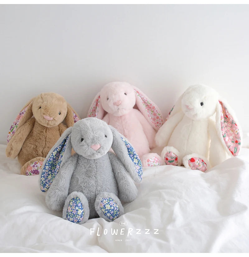 Bonnie Rabbit Plush, Soft Pastel Floral