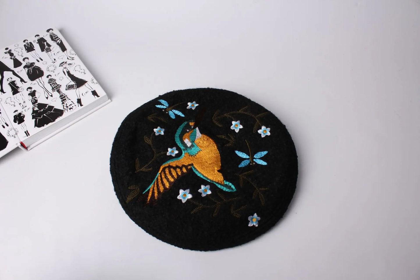 Embroidered Beret Wool Hat