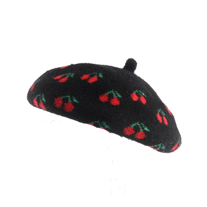 Embroidered Beret Wool Hat