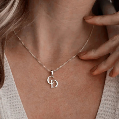 Jenine Elegant Custom Initials Necklace, Personalize Jewelry