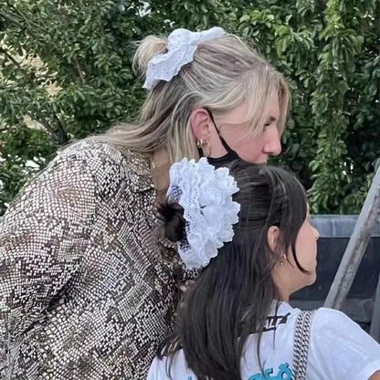 Lace French Hair Scrunchie, Elastic