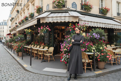 Mod Dress Full Length with Turtleneck