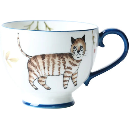 Nordic Ceramic Coffee Mugs, Hand-Painted