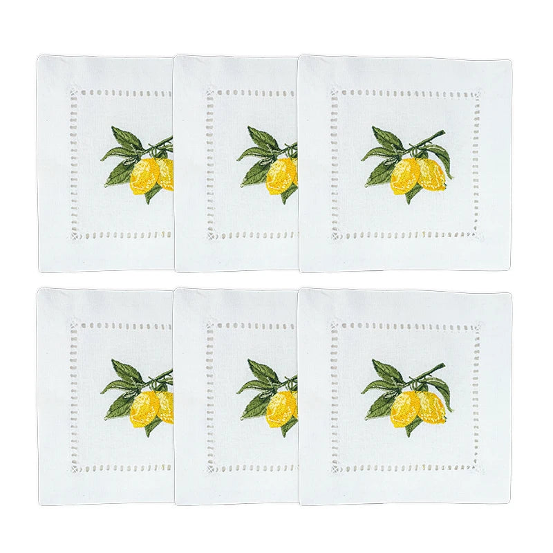 Personalized Lemon Hand Napkin, Name & Date embroidery
