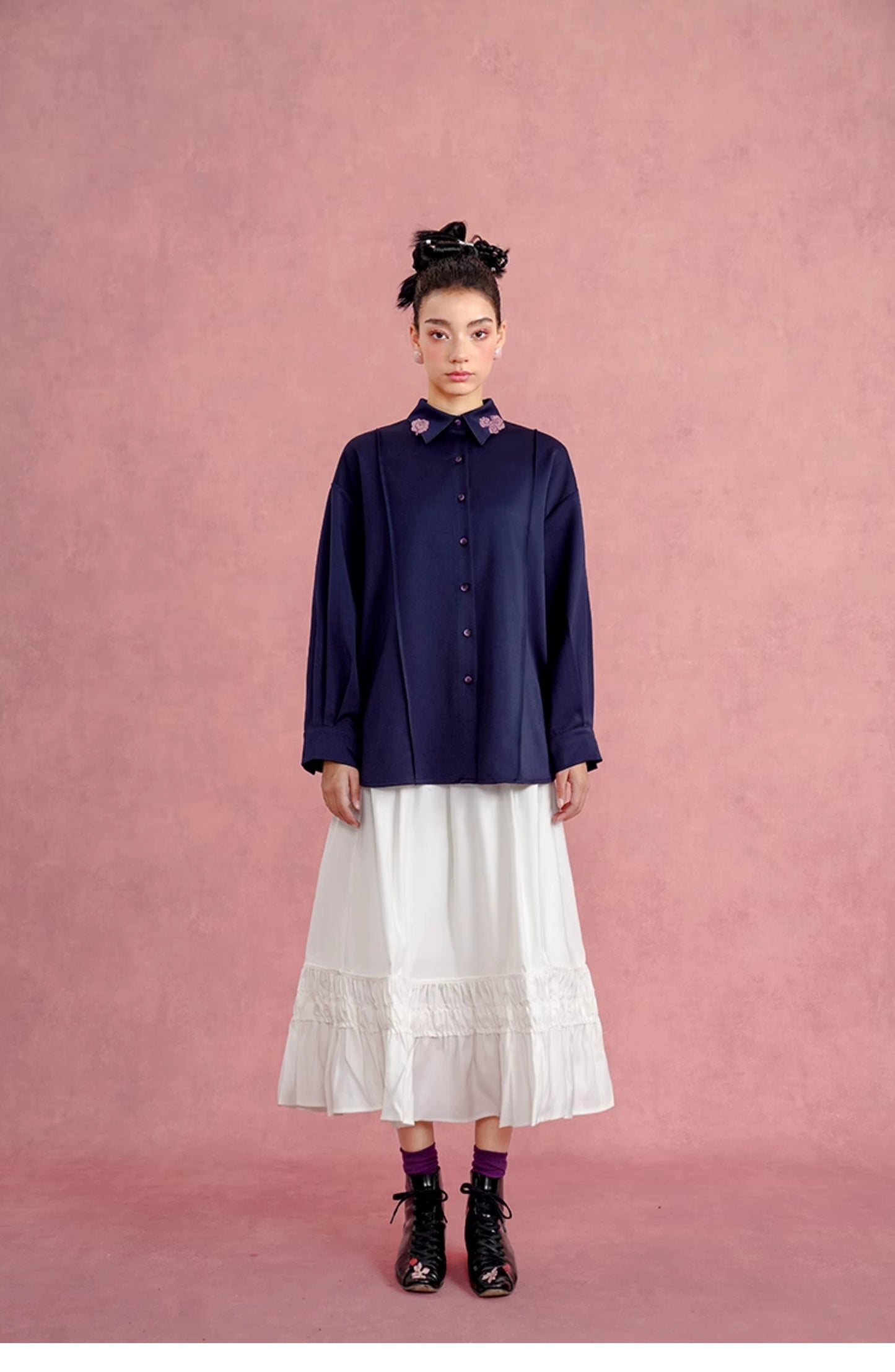 Petticoat Dream Elegant Pleated Flowing White Skirt