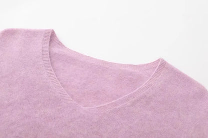 Annette Cashmere Sweater & Scarf Set, Purple