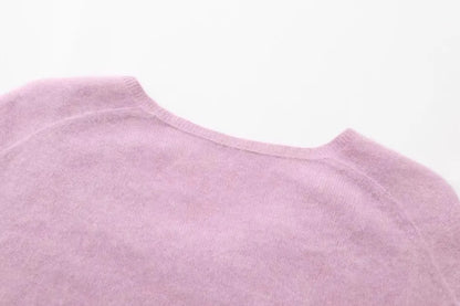 Annette Cashmere Sweater & Scarf Set, Purple