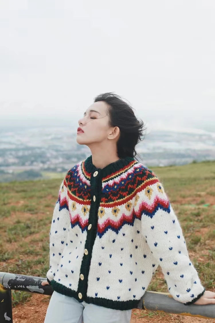Fair Isle Icelandic Handmade 100% Wool Cardigans