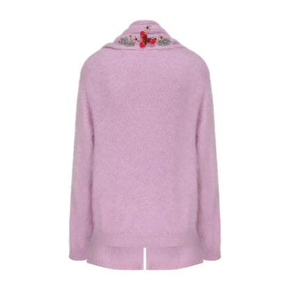 Annette Cashmere Sweater & Scarf Set, Purple