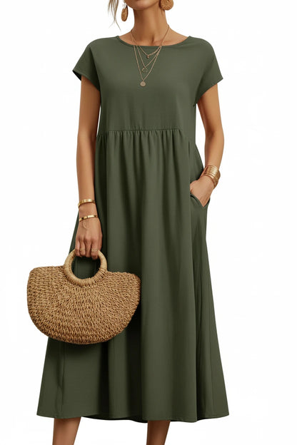 Bridgette Short Sleeve Cotton Pocket Dress