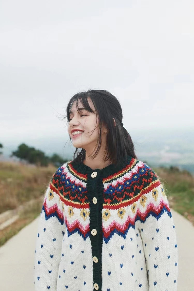 Fair Isle Icelandic Handmade 100% Wool Cardigans
