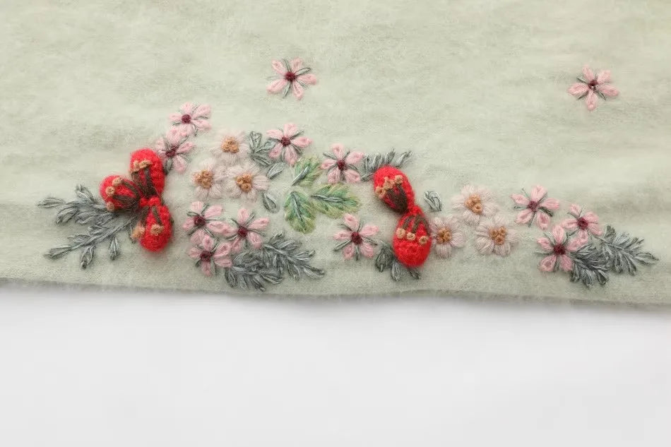 Annette Cashmere Sweater & Scarf Set, White