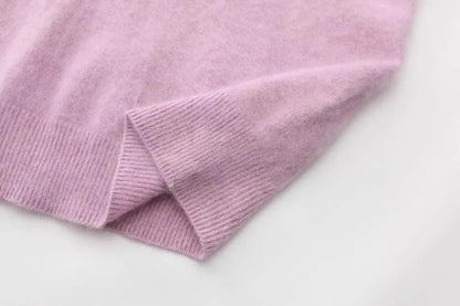 Annette Cashmere Sweater & Scarf Set, Purple