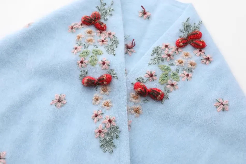 Annette Cashmere Sweater & Scarf Set, White