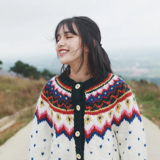 Fair Isle Icelandic Handmade 100% Wool Cardigans