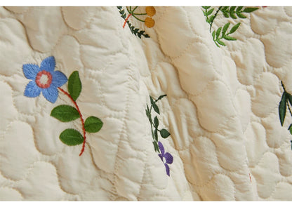 Sweet Jane Embroidery Cotton Quilted Coat & Skirt set