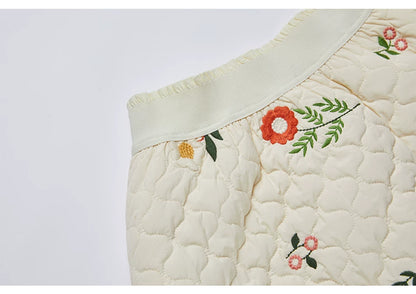 Sweet Jane Embroidery Cotton Quilted Coat & Skirt set