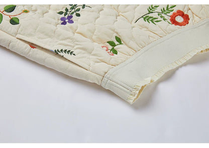 Sweet Jane Embroidery Cotton Quilted Coat & Skirt set