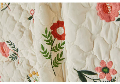 Sweet Jane Embroidery Cotton Quilted Coat & Skirt set