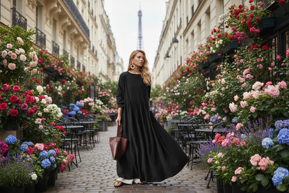 The Charlotte Dress, Jersey Cotton Pocket Maxi