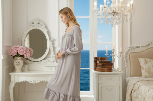 Victorian Chic 100% Cotton Sleepwear, Half or Long Sleeve