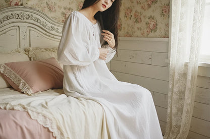 Winter Bloom Nightgown - Pure Cotton