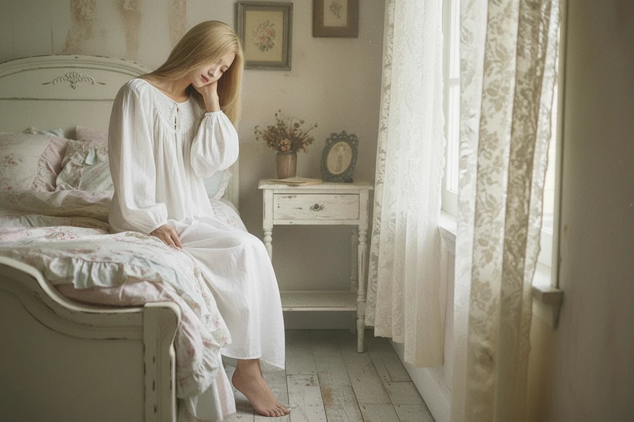 Winter Bloom Nightgown - Pure Cotton