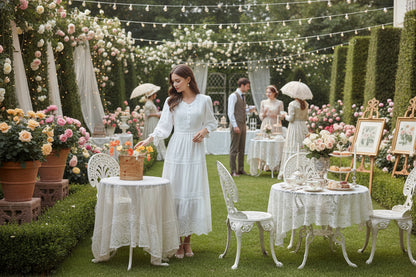 Annie's Eyelet Lace White Dress, Cotton - Modestly Yours